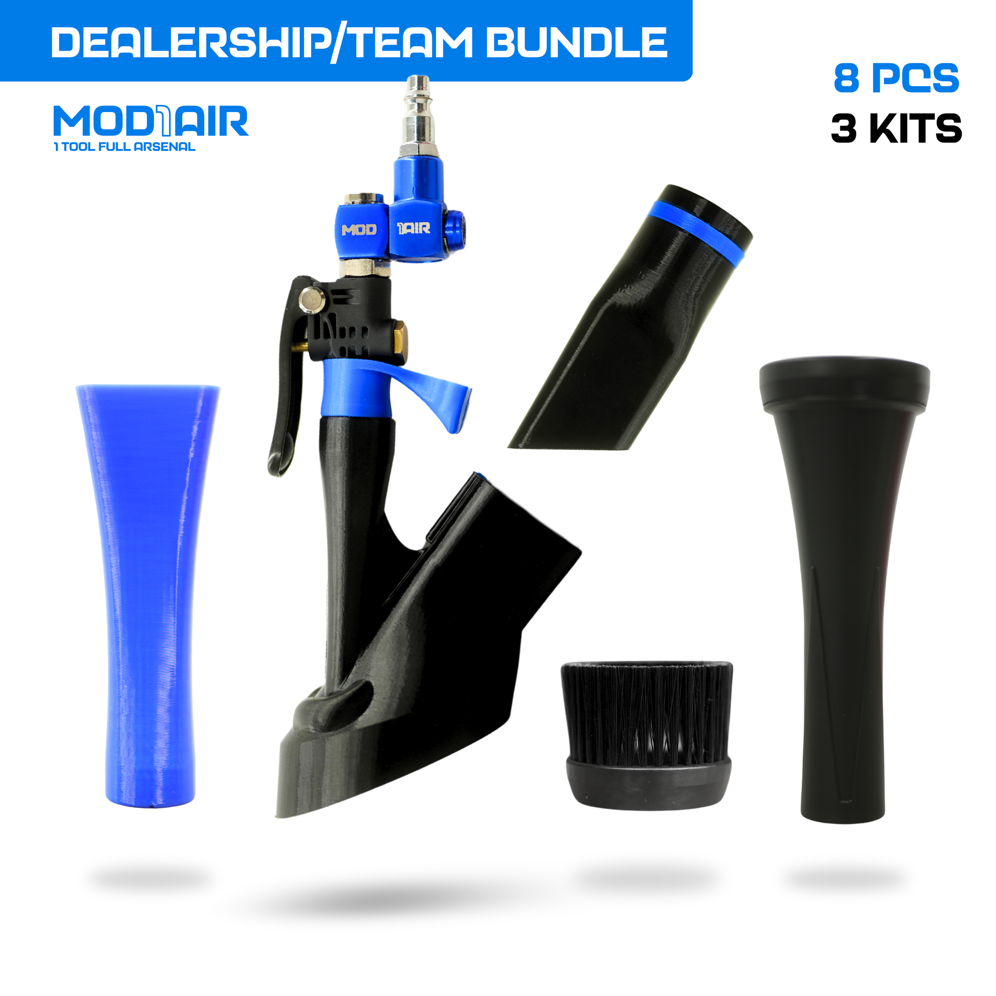 3 Kits - MOD1AIR Complete Air Tool 8 Piece Modular Detailing Kit
