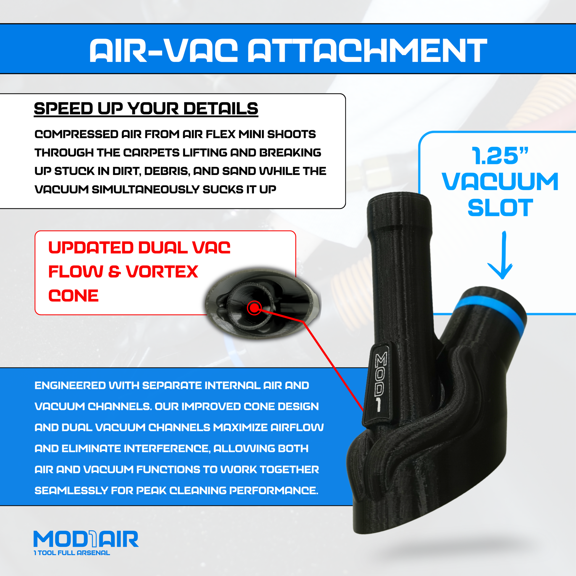 MOD1AIR Complete Full Size Air Tool 6 Piece Modular Detailing Kit