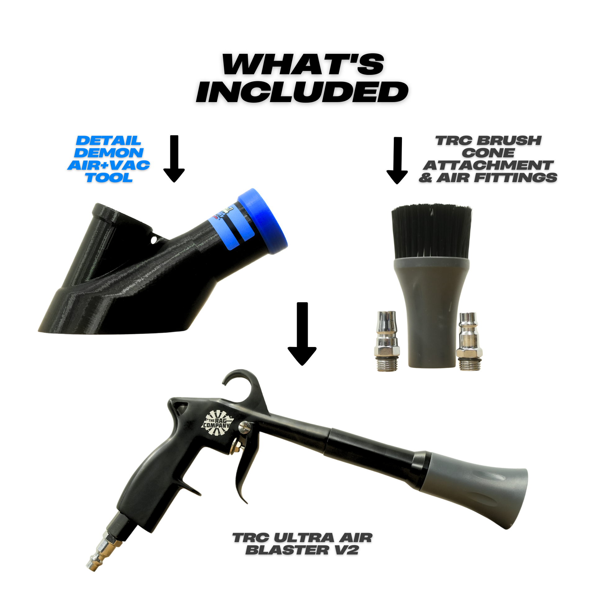 Multi Pack - Air+Vac Oval Attachment & The Rag Company Air Blaster V2