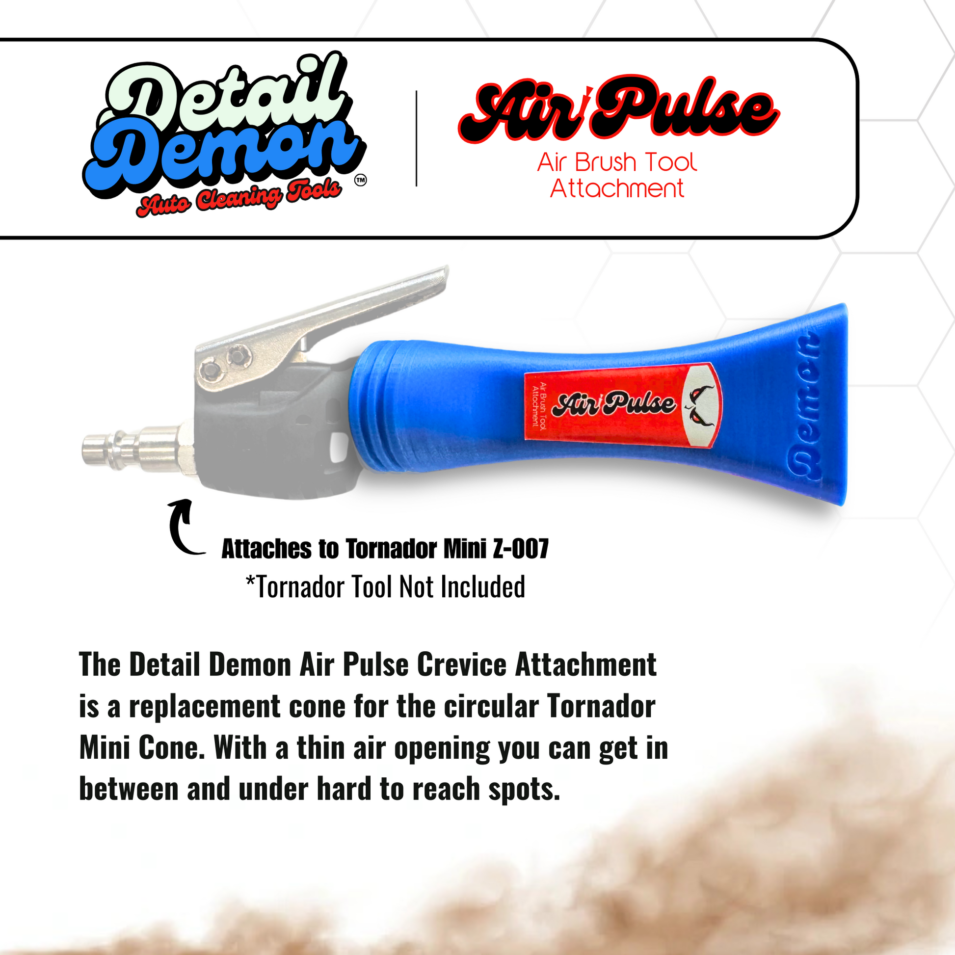 Multi Pack - Air+Vac Attachment & Crevice Air Pulse Attachment for the Tornador Mini Z-007