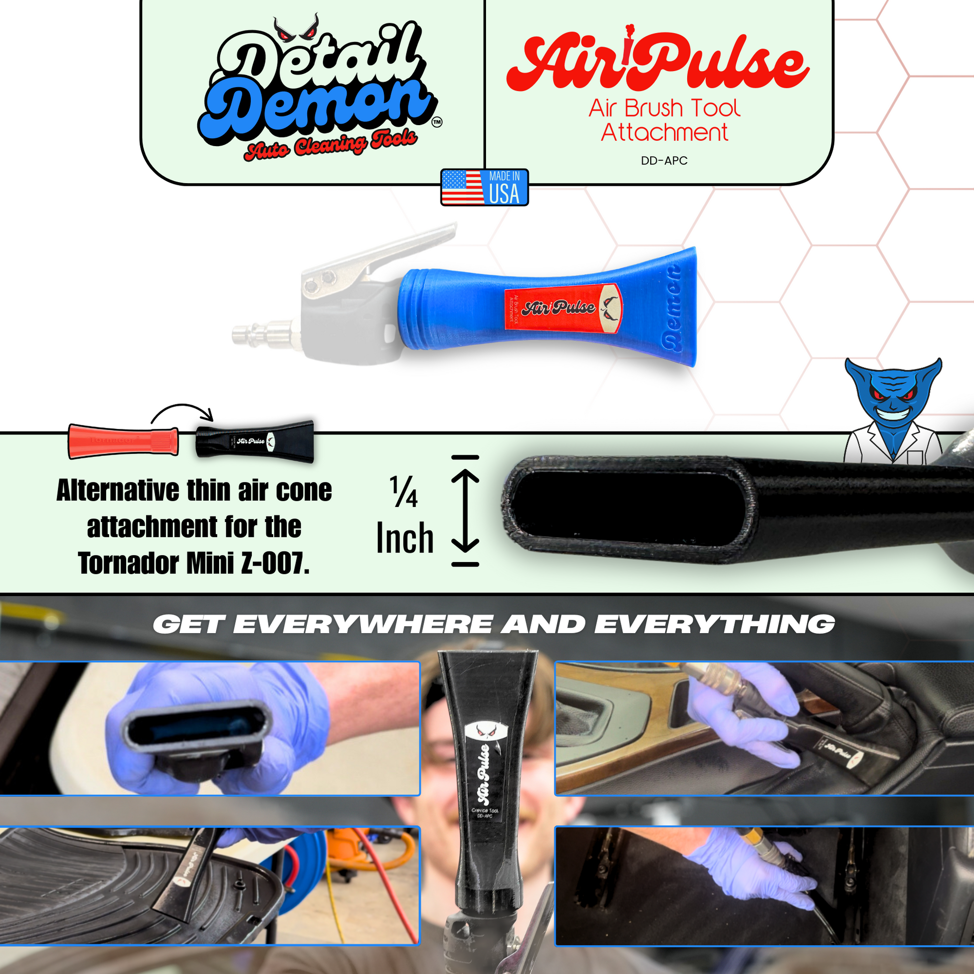 Multi Pack - Air+Vac Attachment & Crevice Air Pulse Attachment for the Tornador Mini Z-007