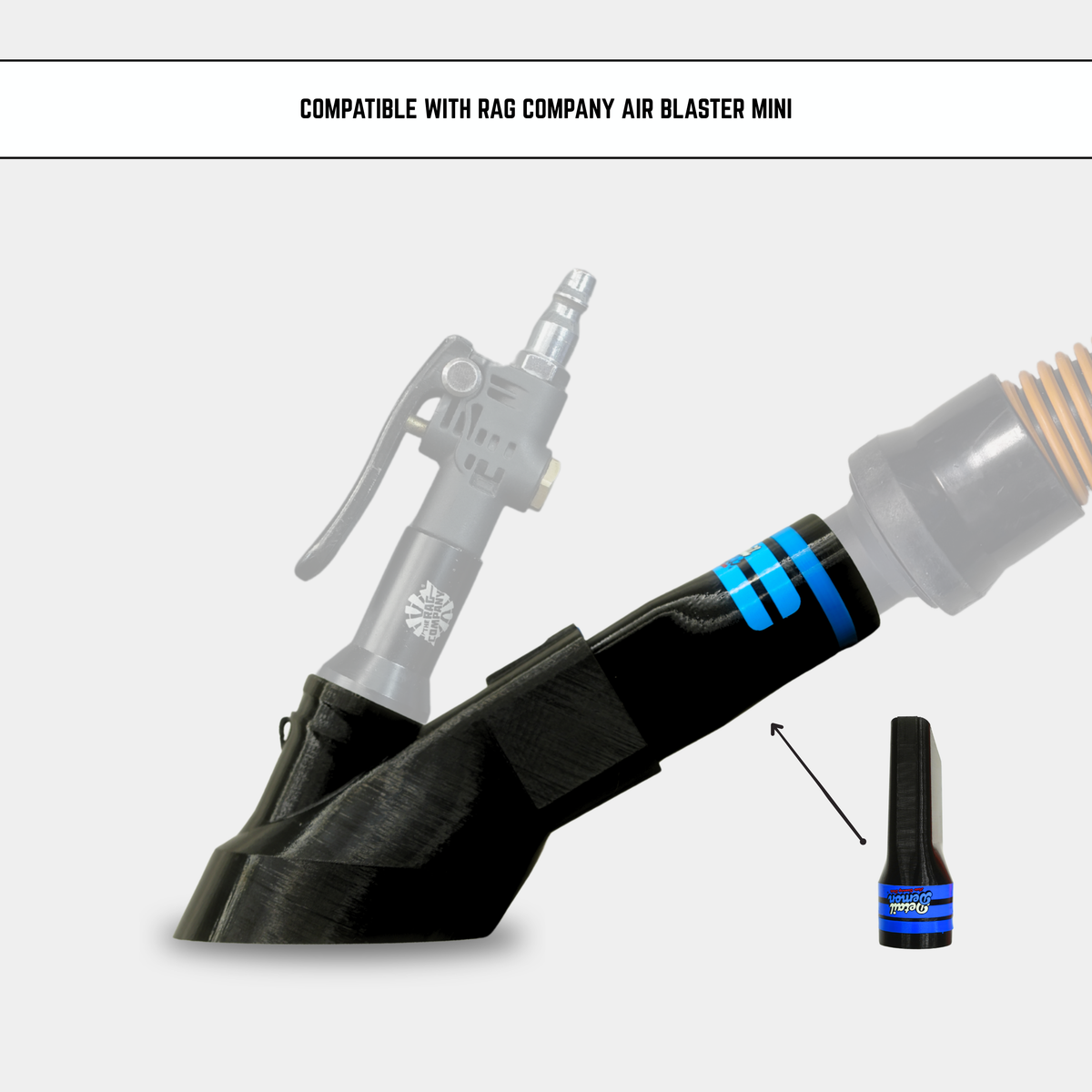 Crevice Air+Vac Oval Attachment compatible with The Rag Company Ultra Air Blaster Mini