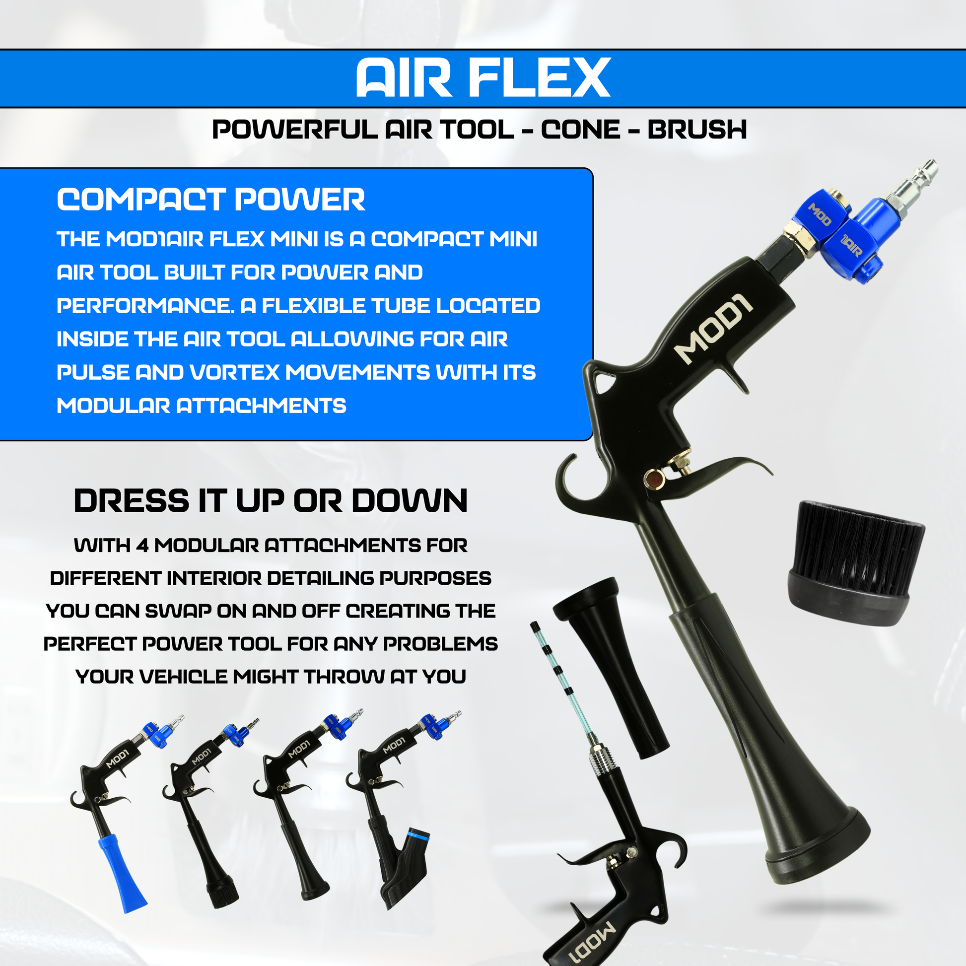 MOD1AIR Complete Full Size Air Tool 6 Piece Modular Detailing Kit