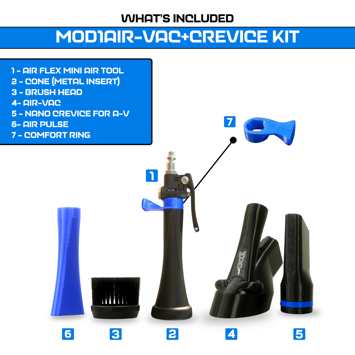 MOD1 Air-Vac-Crevice Kit - Air Tool Modular Detailing System