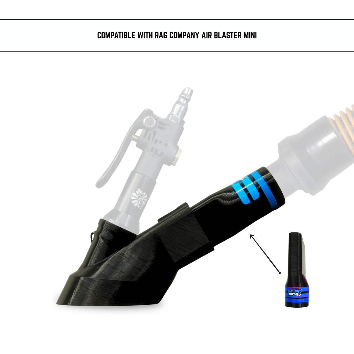 Crevice Air+Vac Oval Attachment compatible with The Rag Company Ultra Air Blaster Mini