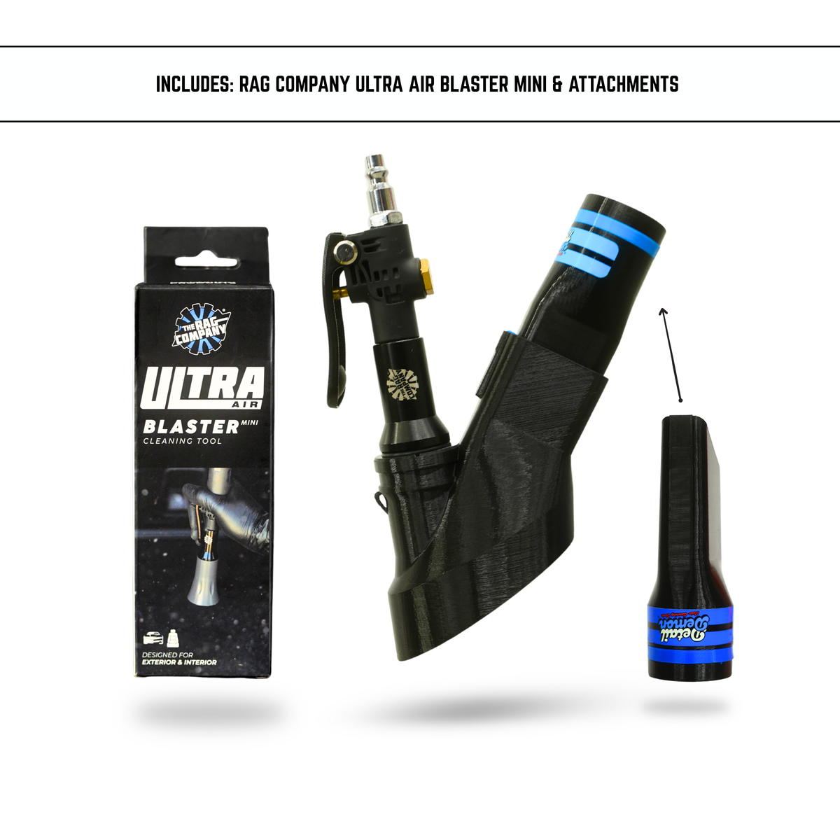 Multi Pack - The Rag Company Ultra Air Blaster Mini & Air-Vac-Crevice Attachment