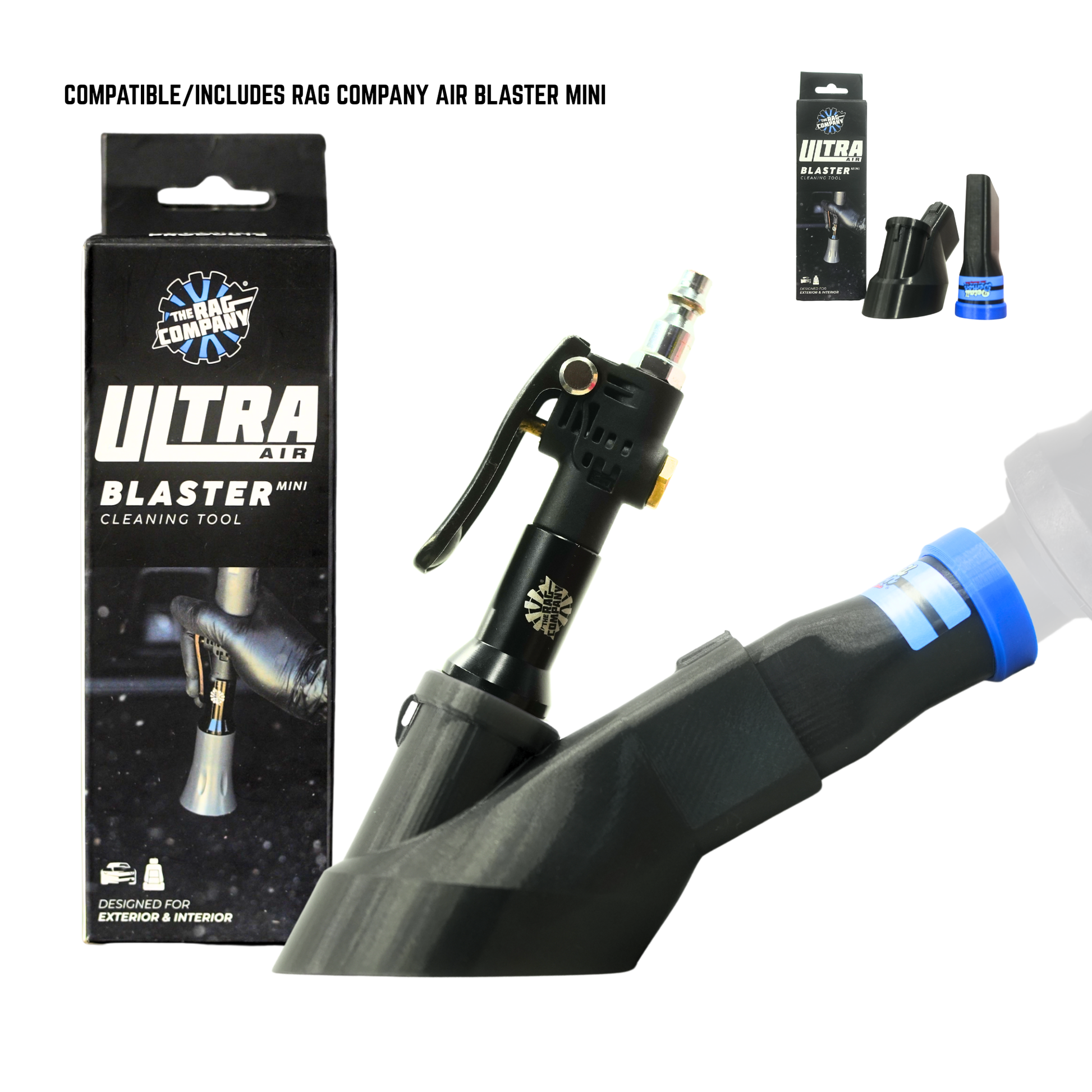 Multi Pack - Crevice Air+Vac Oval Attachment & The Rag Company Air Blaster Mini