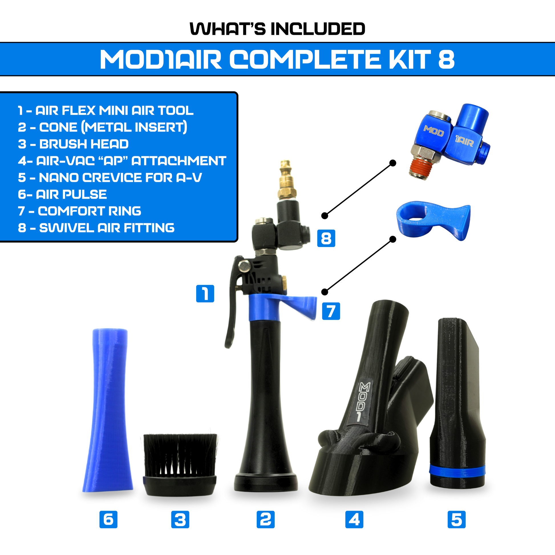 MOD1AIR - Complete Air Tool 8 Piece Modular Detailing Kit