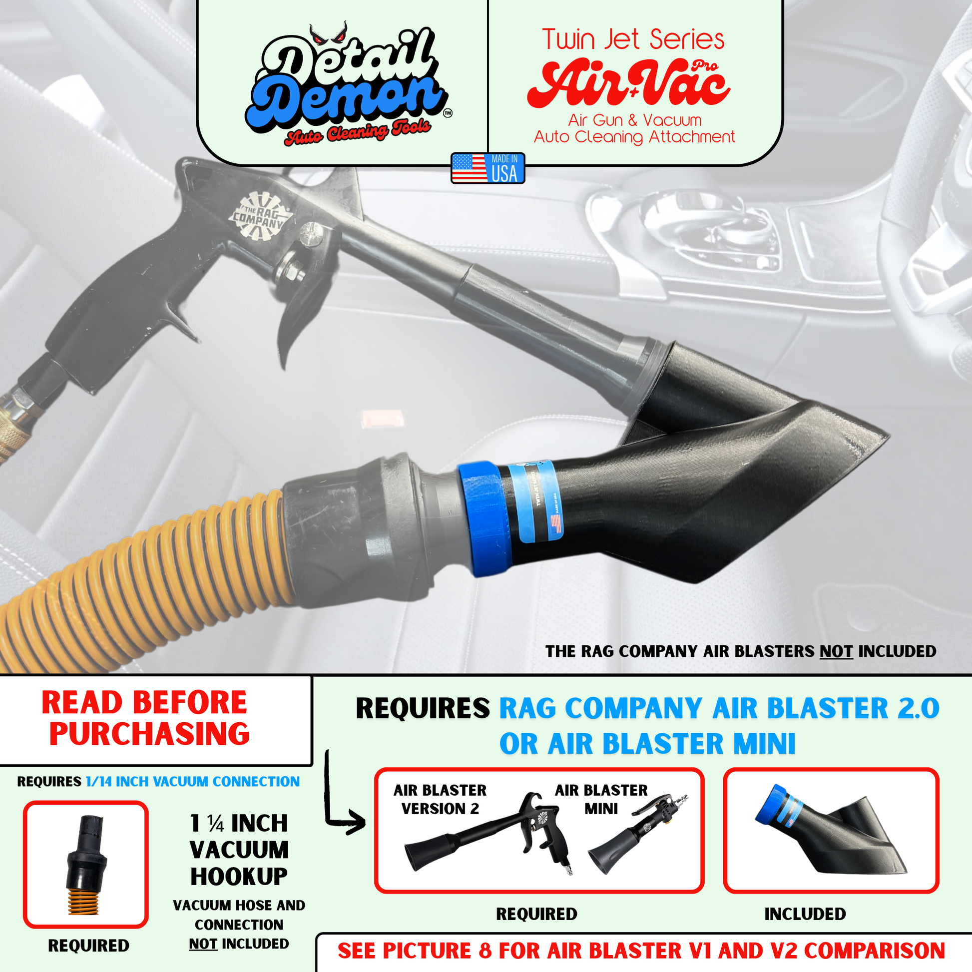 Air+Vac Oval Attachment for the Rag Company Ultra Air Blaster Version 2 & Mini
