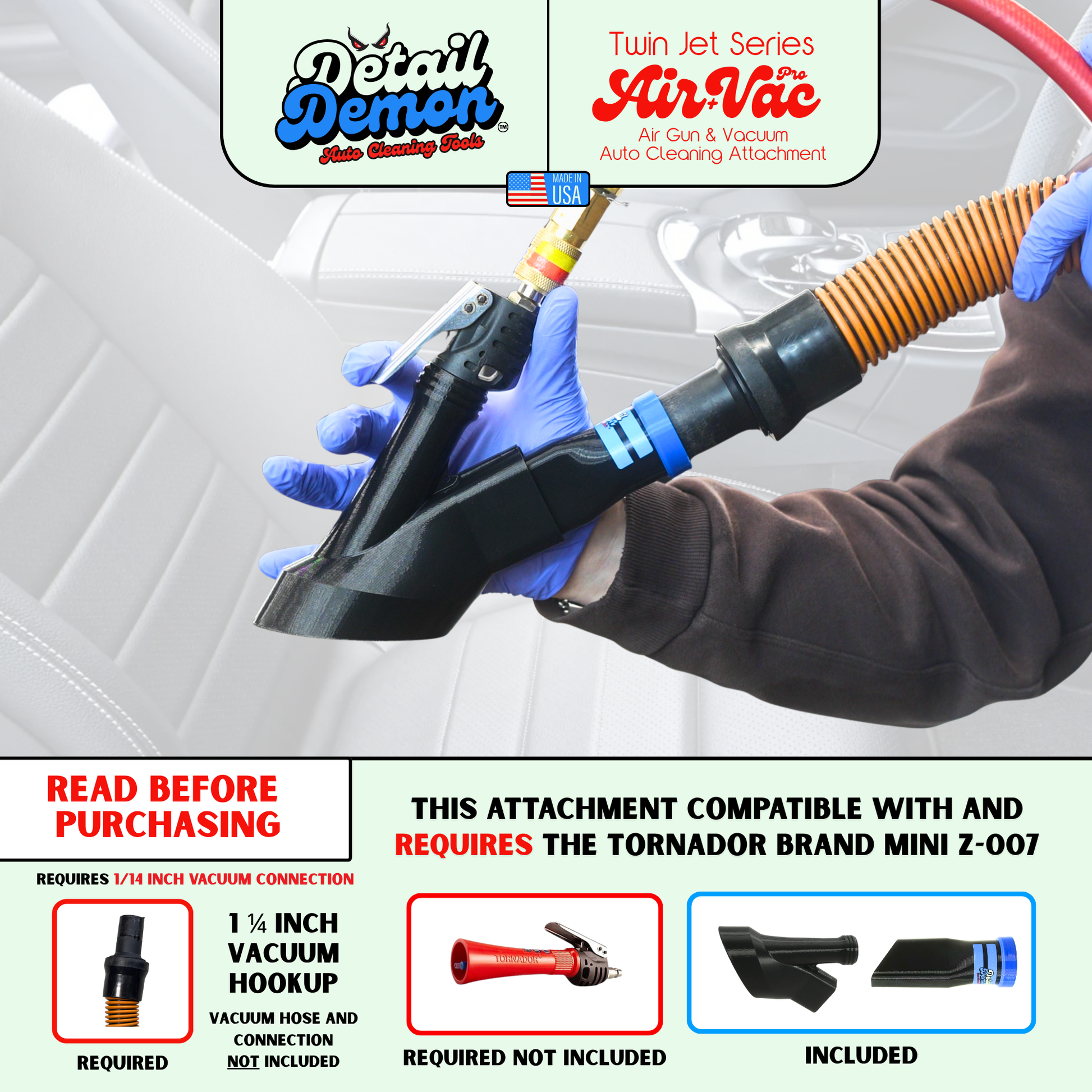 Crevice Air+Vac Oval Attachment Compatible with Tornador Mini